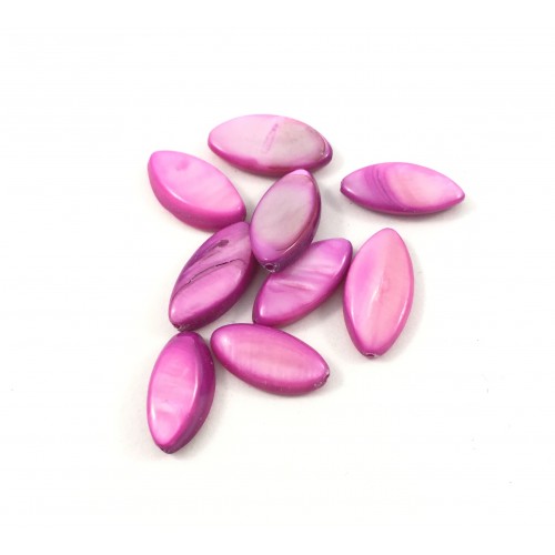 Oval mother-or-pearl shell pink bead*